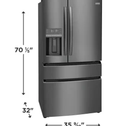 Frigidaire Gallery 36 In 21,5 Cu Ft Refrigerator Bottom Freezer, French door - GRMC2273CD Black Stainless Online