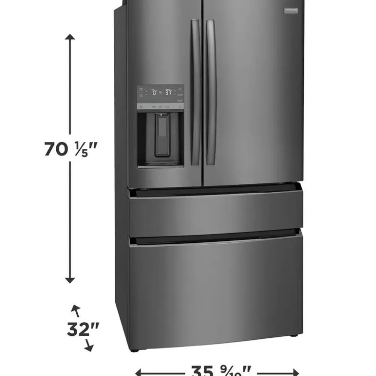 Frigidaire Gallery 36 In 21,5 Cu Ft Refrigerator Bottom Freezer, French door - GRMC2273CD Black Stainless Online