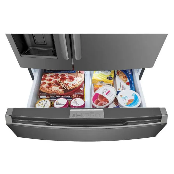 Frigidaire Gallery 36 In 21,5 Cu Ft Refrigerator Bottom Freezer, French door - GRMC2273CD Black Stainless Online