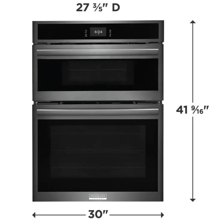 Frigidaire Gallery Wall Oven and Microwave Combination 30" Electric - GCWM3067AD Black Stainless Discount