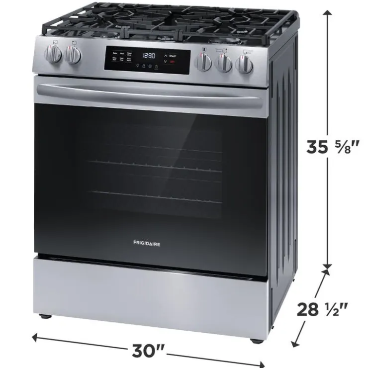 Frigidaire Range 30" Electric Gas - FCFG3062AS Stainless Hot