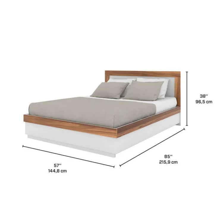 Full Bed (54'') WHITE/WALNUT Sale