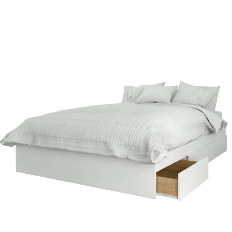 Nexera Full Bed Set with Storage (54") - 3pcs - Brown and White Discount