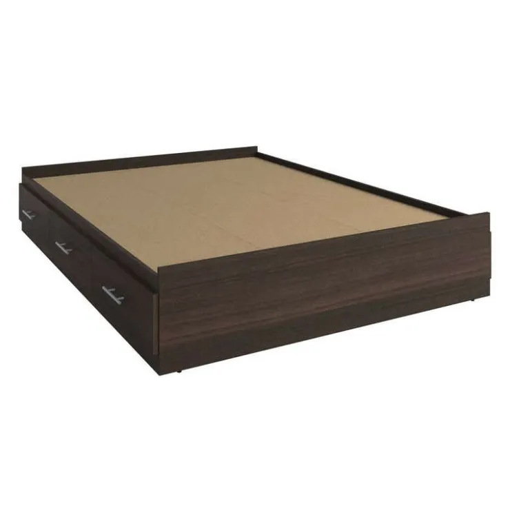 SUA-V Full Bed with 6-Drawer Storage and Headboard (54") Taupe Discount
