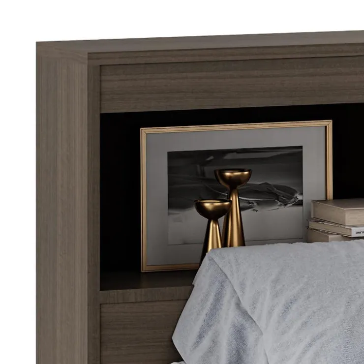 SUA-V Full Bed with 6-Drawer Storage and Headboard (54") Taupe Discount