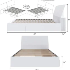 Nexera Full Bed with 3-Drawer Storage and Headboard (54