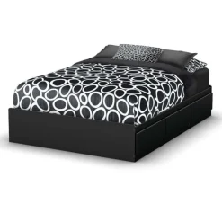 Meubles South Shore Full Bed with 3-Drawer Storage (54'') - South Shore PURE BLACK Discount