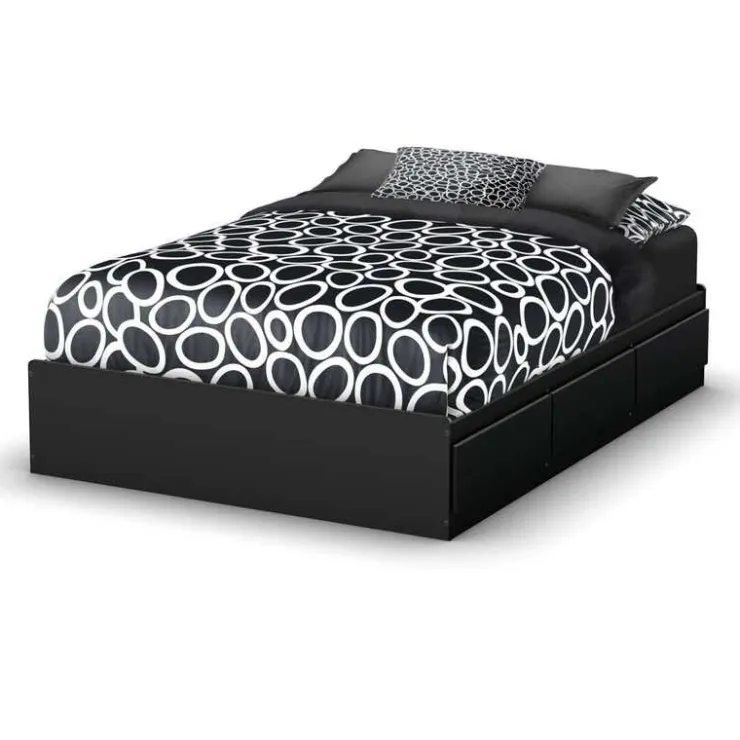 Meubles South Shore Full Bed with 3-Drawer Storage (54'') - South Shore PURE BLACK Discount