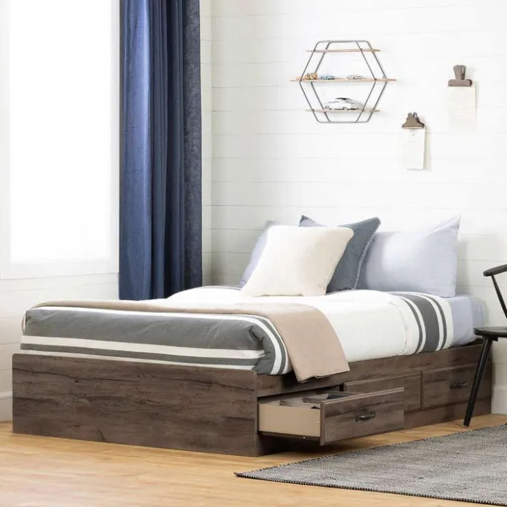 Meubles South Shore Full Bed with 3-Drawer Storage (54'') - South Shore FALL OAK Best