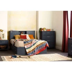 Meubles South Shore Full Bed with 3-Drawer Storage (54'') - South Shore BLUEBERRY Clearance