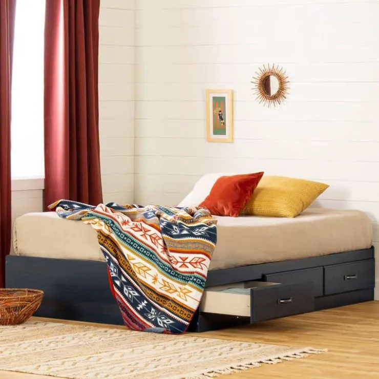 Meubles South Shore Full Bed with 3-Drawer Storage (54'') - South Shore BLUEBERRY Clearance