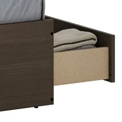 SUA-V Full Bed with 6-Drawer Storage Headboard and Nightstand (54") Taupe New