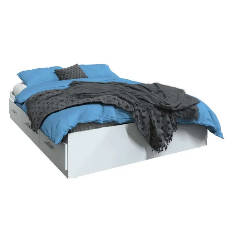 SUA-V Full Bed with 6-Drawer Storage (54") White