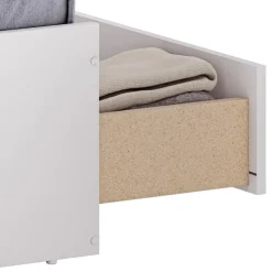 SUA-V Full Bed with 6-Drawer Storage Headboard and Nightstand (54") Blanc Discount