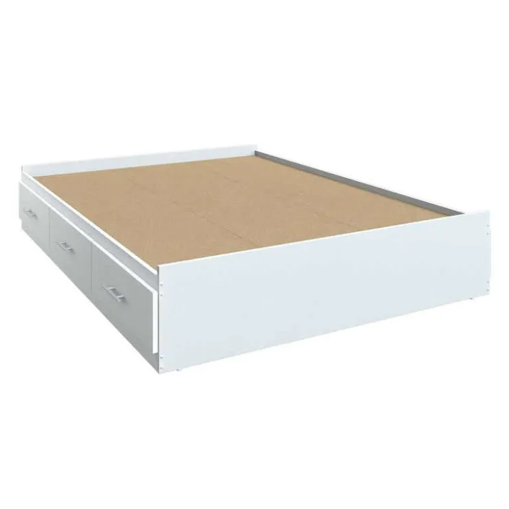 SUA-V Full Bed with 6-Drawer Storage Headboard and Nightstand (54") Blanc Discount