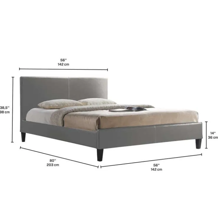 Full Bed with Headboard (54") - Grey Clearance