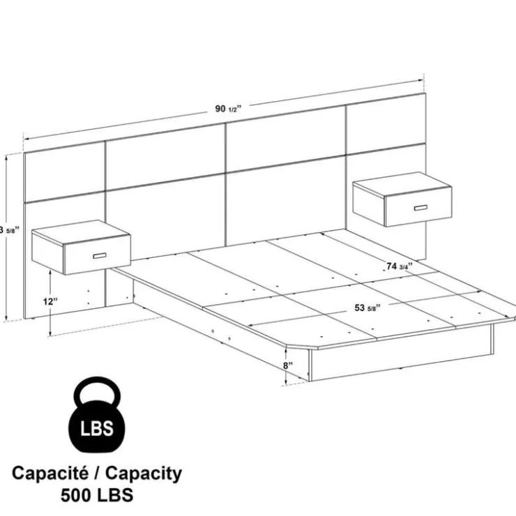 SUA-V Full Bedroom Set (54") - 5 pcs Fashionista Sale