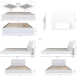 Nexera Full Bedroom Set with Storage (54") - 4pcs - White