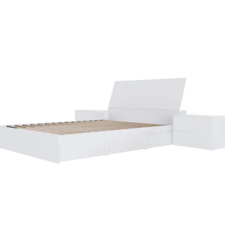 Nexera Full Bedroom Set with Storage (54") - 4pcs - White