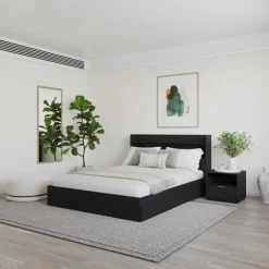 Nexera Full Bedroom Set with Storage (54") - 3pcs - Black Clearance
