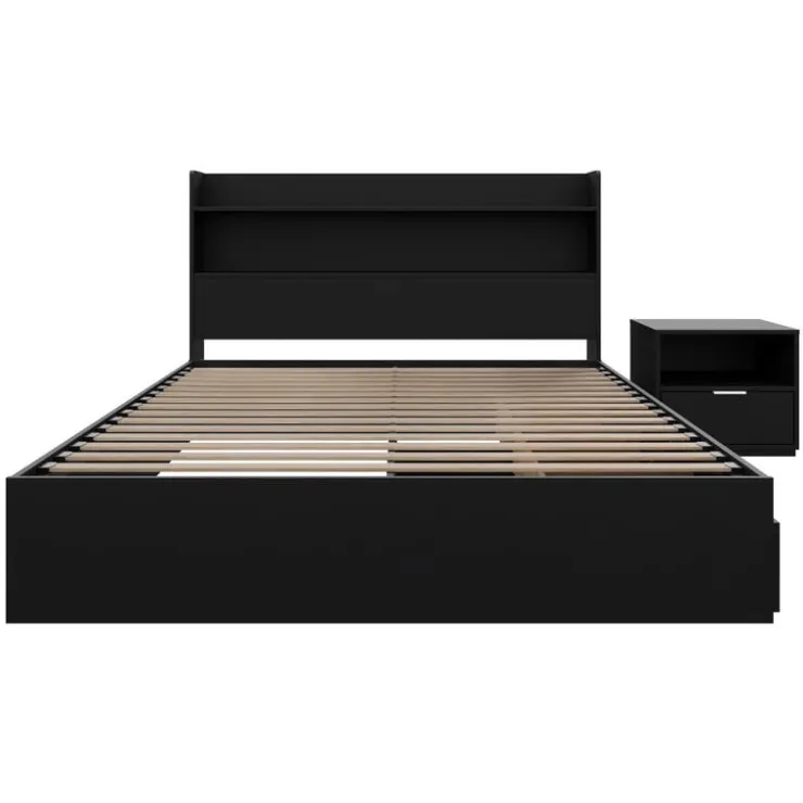 Nexera Full Bedroom Set with Storage (54") - 3pcs - Black Clearance
