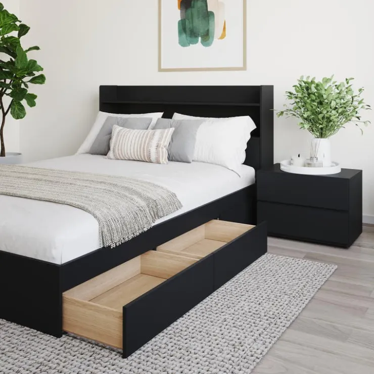 Nexera Full Bedroom Set with Storage (54") - 3pcs - Black Best
