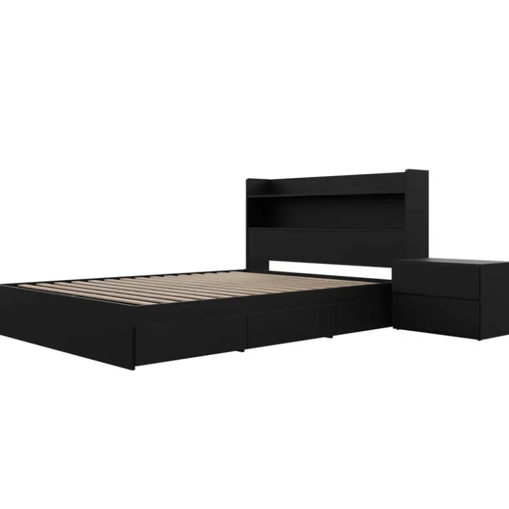 Nexera Full Bedroom Set with Storage (54") - 3pcs - Black Best
