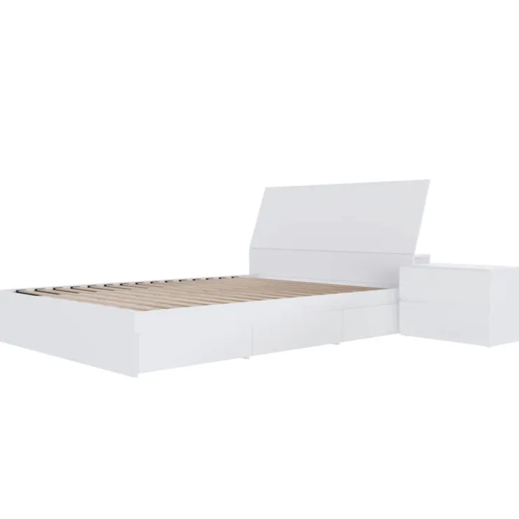 Nexera Full Bedroom Set with Storage (54") - 3pcs - White Online