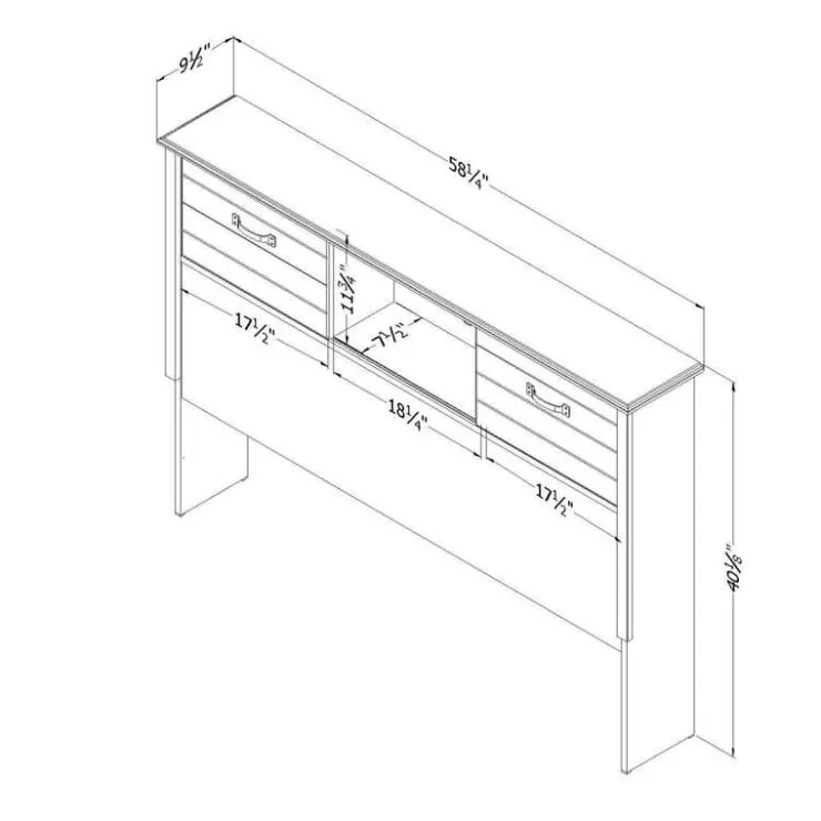 Meubles South Shore Full Bookcase Headboard (54'') - South Shore BLUEBERRY Online