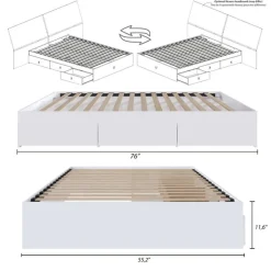 Nexera Full 3-Drawer Storage Bed (54") - White Discount