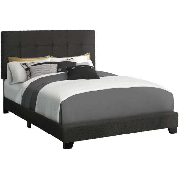 Monarch Full Fabric Bed with Headboard (54") - Black Sale