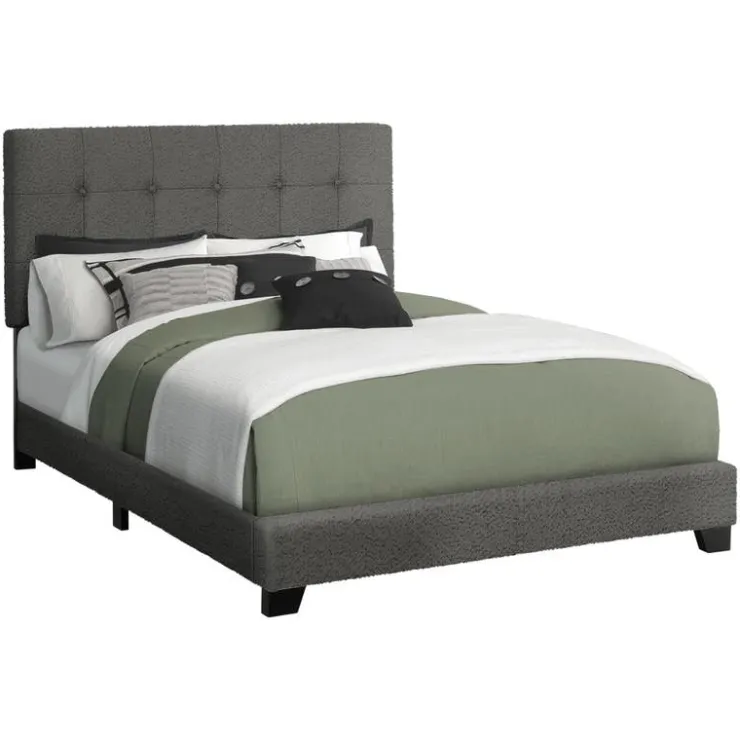 Monarch Full Fabric Bed with Headboard (54") - Dark Grey Best