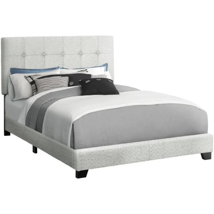 Monarch Full Fabric Bed with Headboard (54") - Grey Discount