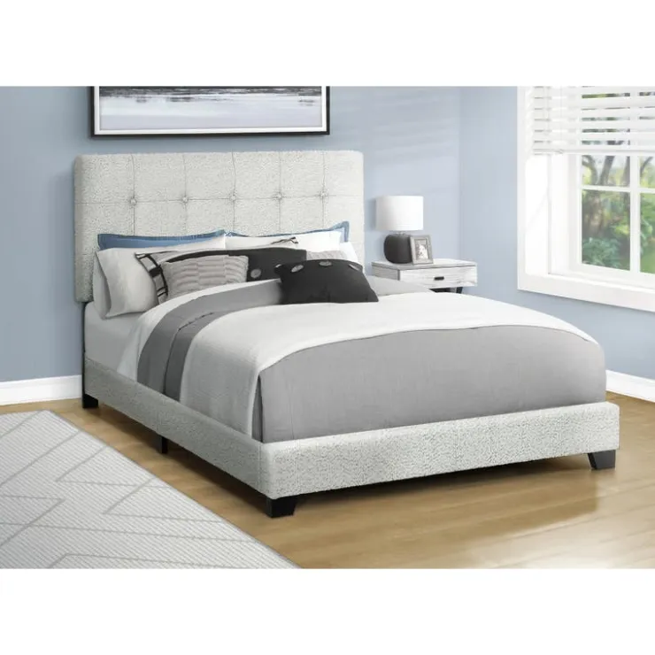Monarch Full Fabric Bed with Headboard (54") - Grey Discount