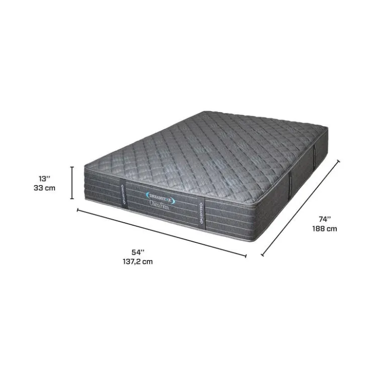 Dreamstar Full Firm Mattress with Pocket Coils - 54" Blue/Grey Online