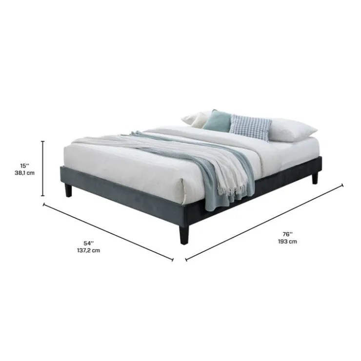 Full Linen Bed (54") Dark grey Best