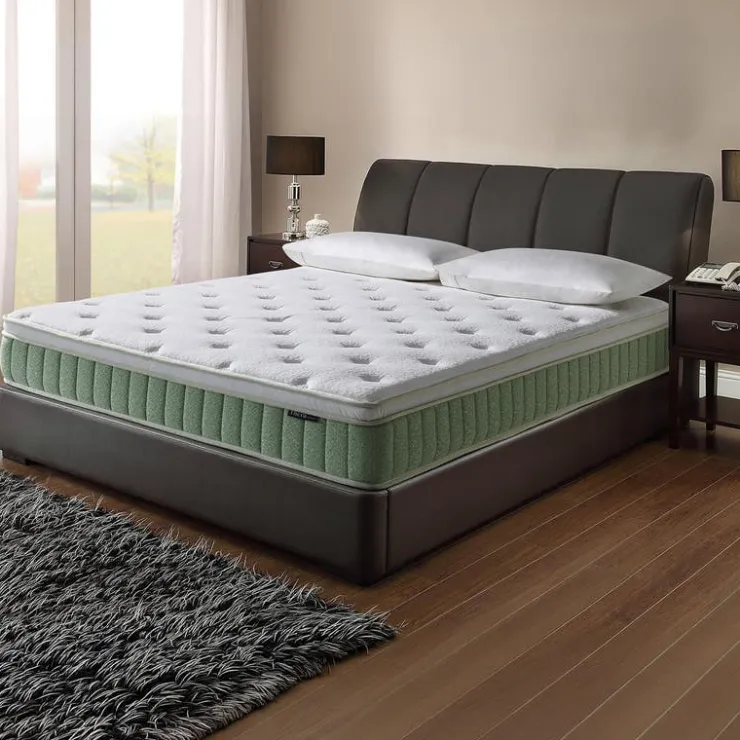 Full Medium-Firm Hybrid Mattress-in-a-Box - 54" Green/White