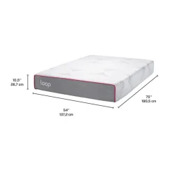 LOOP Full Medium-FirmMemory Foam Mattress-in-a-Box- 54" Pink & white New