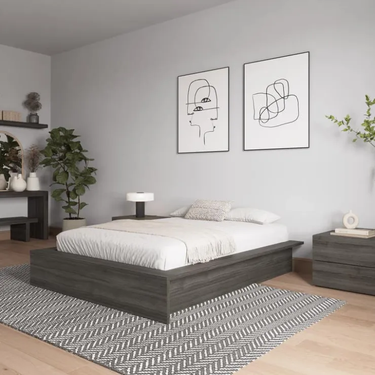 Nexera Full Platform Bed (54") - Grey Oak Best