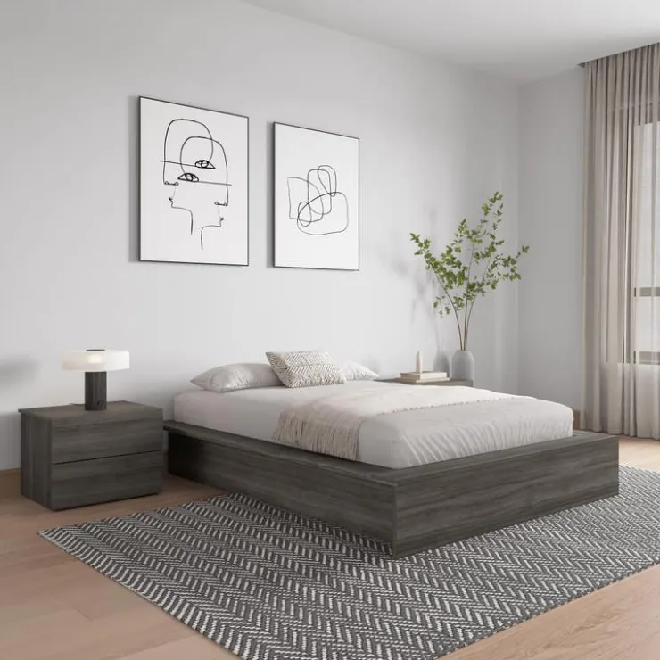 Nexera Full Platform Bed (54") - Grey Oak Best