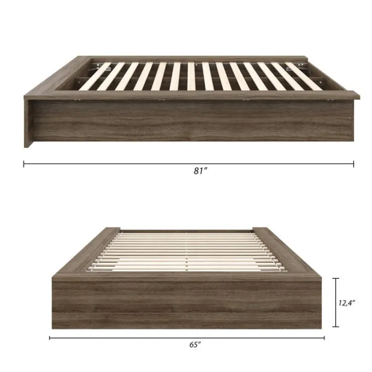Nexera Full Platform Bed (54") - Grey Oak Best