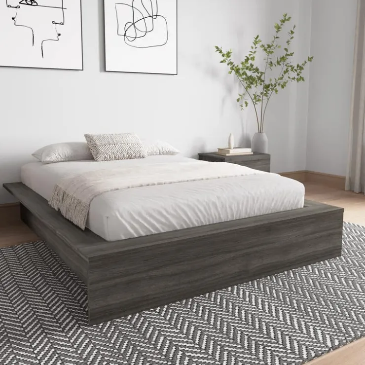 Nexera Full Platform Bed (54") - Grey Oak Best