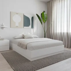 Nexera Full Platform Bed (54") - White wood grain Online