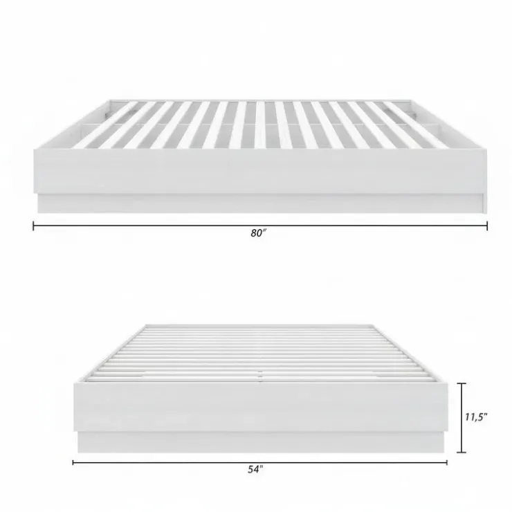 Nexera Full Platform Bed (54") - White wood grain Online