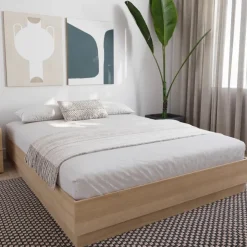 Nexera Full Platform Bed (54") - Natural Blonde Oak Outlet