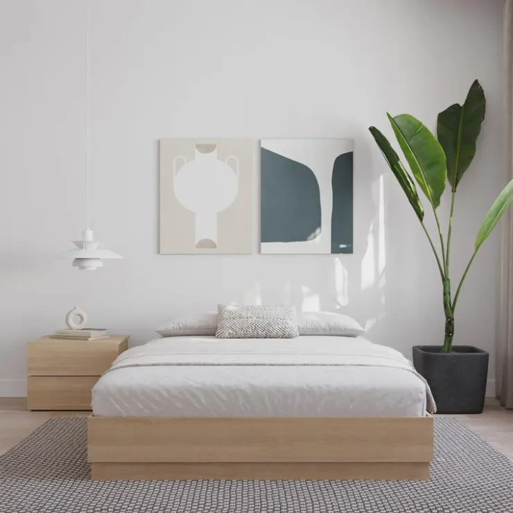 Nexera Full Platform Bed (54") - Natural Blonde Oak Outlet