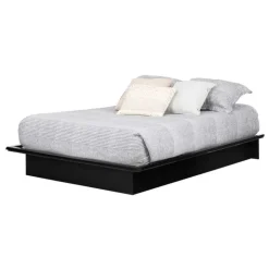 Meubles South Shore Full Platform Bed (54'') - South Shore PURE BLACK New