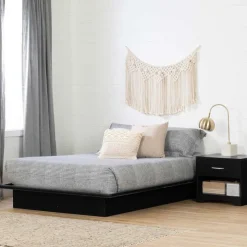 Meubles South Shore Full Platform Bed (54'') - South Shore PURE BLACK New