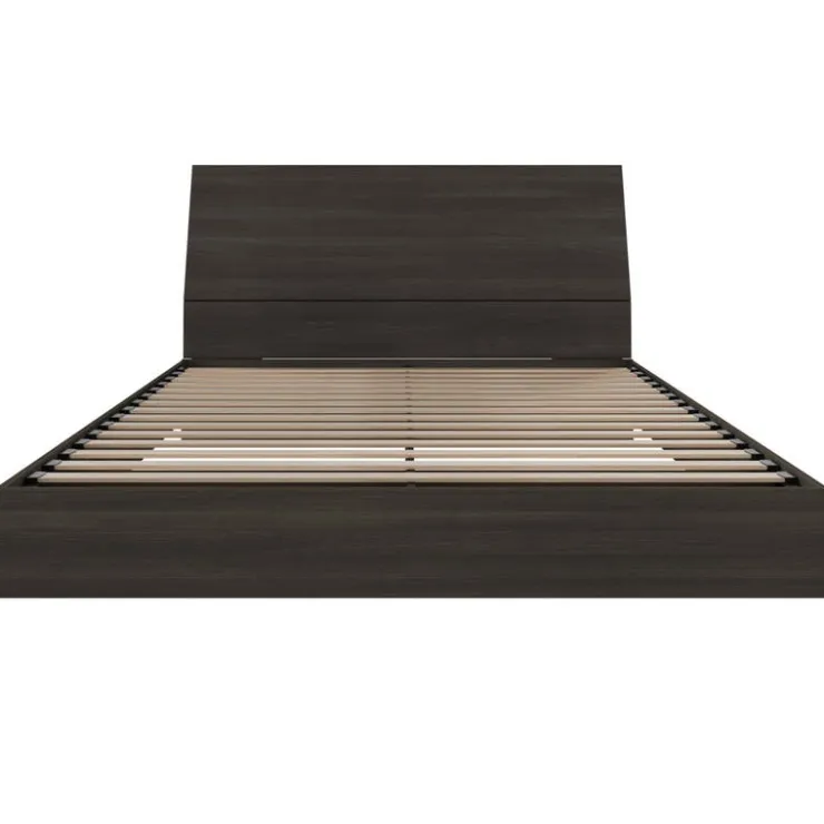 Nexera Full Platform Bed and Headboard (54") - Dark Grey