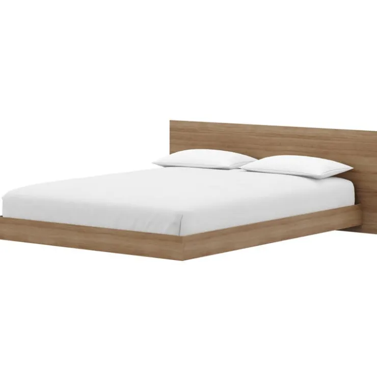 Nexera Full Platform Bed with Headboard (54") - Brown oak Sale